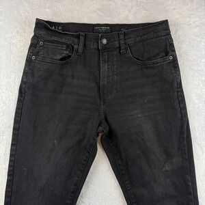 Lucky Brand Jeans Men 32x30 Black 410 Athletic Straight Dark Wash Stretch Denim